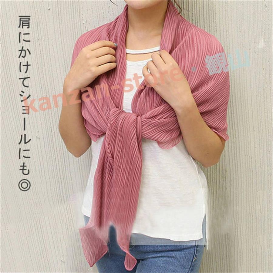 夏UVカット プリーツカーディガン カーディガン ショール レディース ストール カーデ プリーツ 羽織 紫外線対策 冷房対策 2WAY 母の日 - 画像 (8)