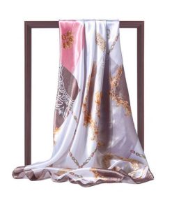 大判 正方形 スカーフ 総柄 ストール レディース シルク調 90cm ヘアクセサリー バッグチャーム バッグスカーフ ハンダナスカーフ