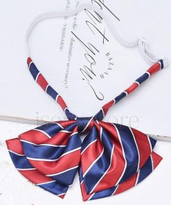 【値下げ】2点セット 制服リボン スカーフリボン ボウタイ 18種類 幾何学柄 ストライプ アジャスター付き サテン レディース 事務服 受付 アクセサリー