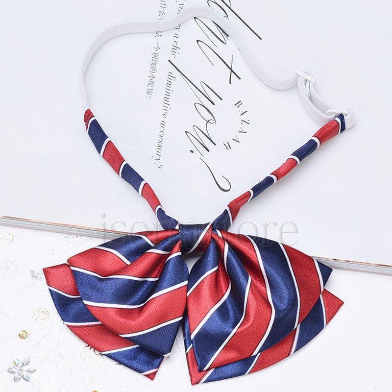 【値下げ】2点セット 制服リボン スカーフリボン ボウタイ 18種類 幾何学柄 ストライプ アジャスター付き サテン レディース 事務服 受付 アクセサリー