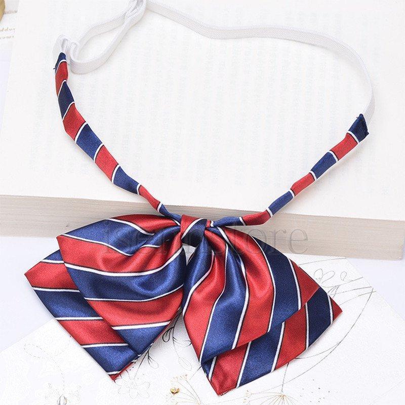 【値下げ】2点セット 制服リボン スカーフリボン ボウタイ 18種類 幾何学柄 ストライプ アジャスター付き サテン レディース 事務服 受付 アクセサリー - 画像 (4)