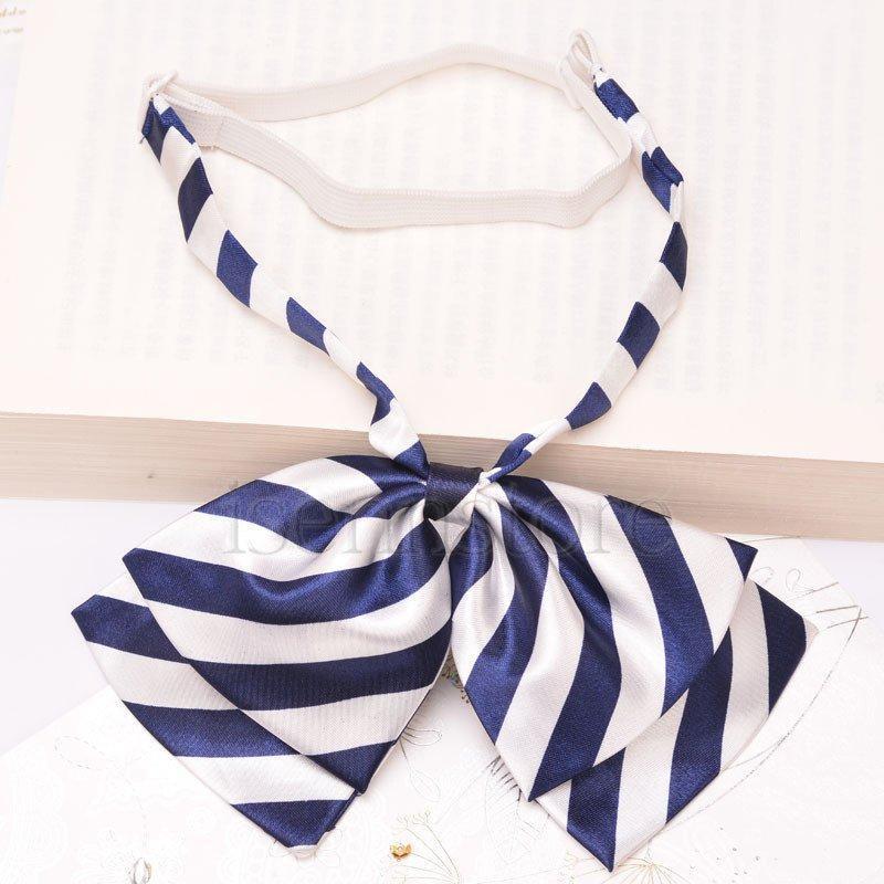 【値下げ】2点セット 制服リボン スカーフリボン ボウタイ 18種類 幾何学柄 ストライプ アジャスター付き サテン レディース 事務服 受付 アクセサリー - 画像 (5)
