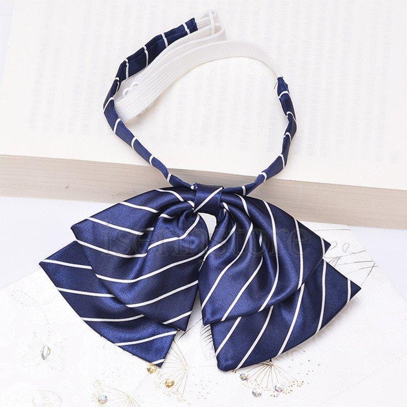 【値下げ】2点セット 制服リボン スカーフリボン ボウタイ 18種類 幾何学柄 ストライプ アジャスター付き サテン レディース 事務服 受付 アクセサリー - 画像 (6)