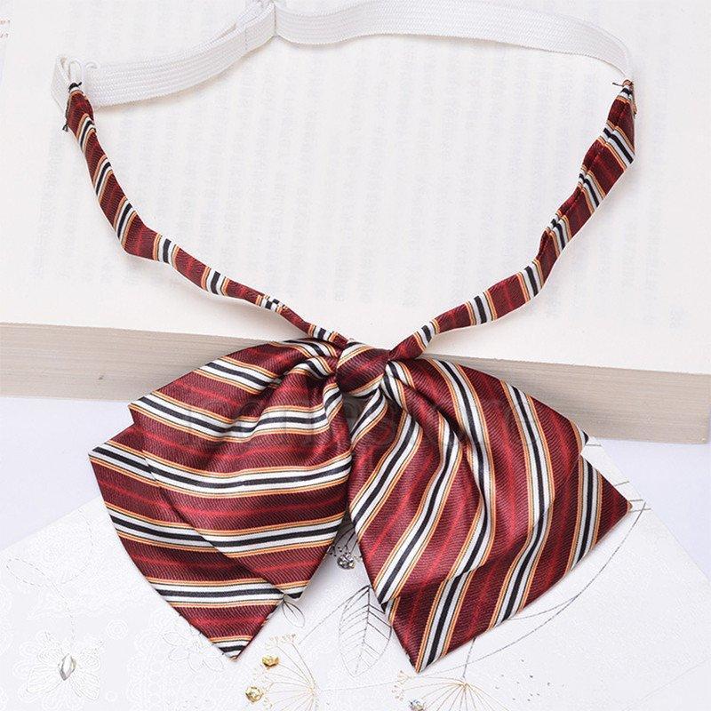 【値下げ】2点セット 制服リボン スカーフリボン ボウタイ 18種類 幾何学柄 ストライプ アジャスター付き サテン レディース 事務服 受付 アクセサリー - 画像 (7)