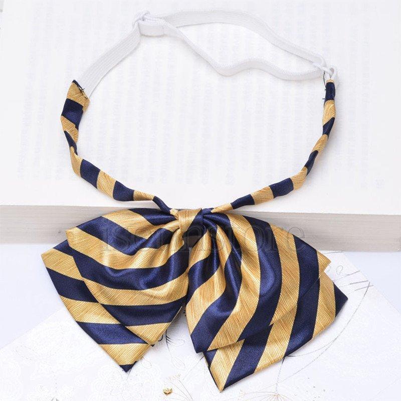 【値下げ】2点セット 制服リボン スカーフリボン ボウタイ 18種類 幾何学柄 ストライプ アジャスター付き サテン レディース 事務服 受付 アクセサリー - 画像 (8)