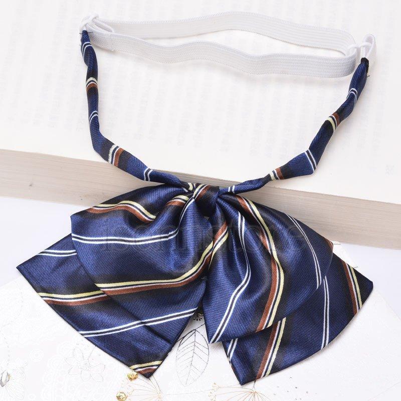 【値下げ】2点セット 制服リボン スカーフリボン ボウタイ 18種類 幾何学柄 ストライプ アジャスター付き サテン レディース 事務服 受付 アクセサリー - 画像 (9)