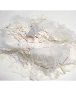 ティッシュボックスカバー ベージュ 長めのフリルが可愛い、メルヘンチックなティッシュボックスカバー