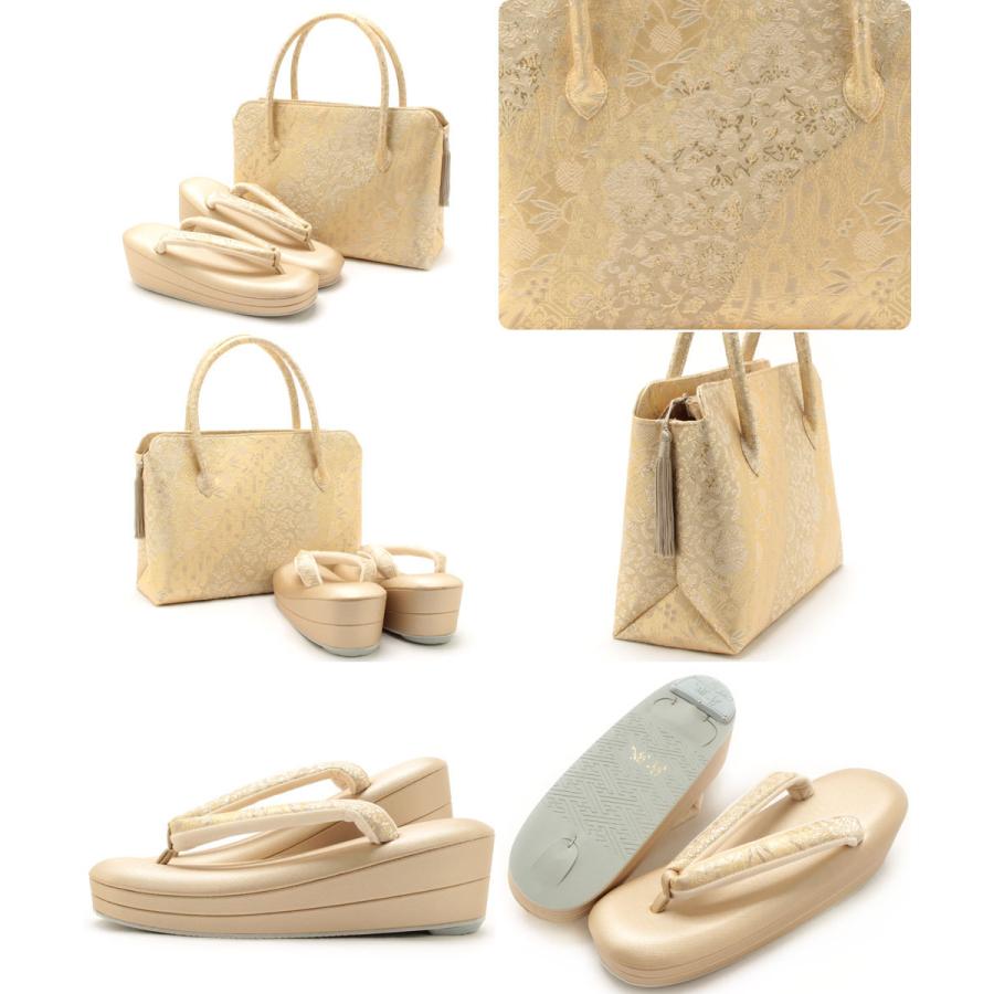 Kisste 草履バッグセット 留袖 訪問着 紗織 沙織 S M L LL フリーサイズ 小さい 大きい 金 POINT - 画像 (6)