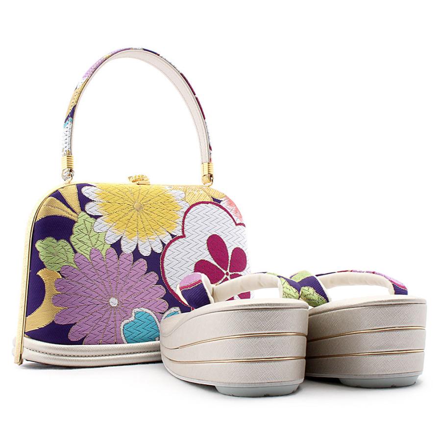 Kisste 草履バッグセット 成人式 振袖 アウトレット 世美庵 L フリーサイズ 青 銀 金 赤 紫 POINT - 画像 (3)