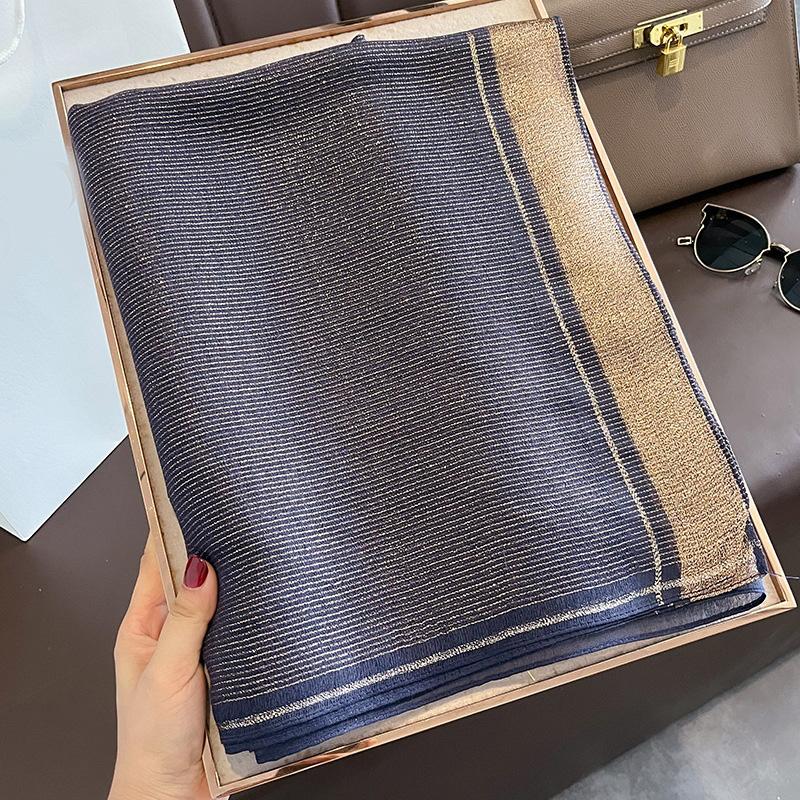 ストール 大判 夏 春物 スカーフ メンズ レディース 夏用 UVカット ショール 結婚式用 大判ストール 肩掛け マフラー 防寒 冬用 秋 W-719 - 画像 (5)