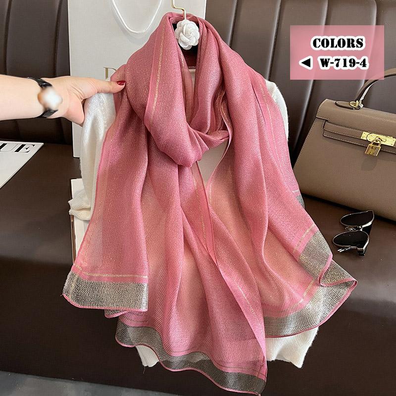 ストール 大判 夏 春物 スカーフ メンズ レディース 夏用 UVカット ショール 結婚式用 大判ストール 肩掛け マフラー 防寒 冬用 秋 W-719 - 画像 (8)