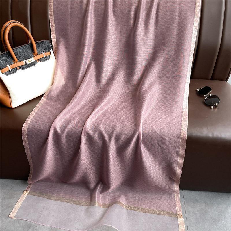 ストール 大判 レディース スカーフ ショール マフラー UVカット 紫外線対策 日焼け防止 シンプル 無地 羽織り 薄め おしゃれ - 画像 (3)