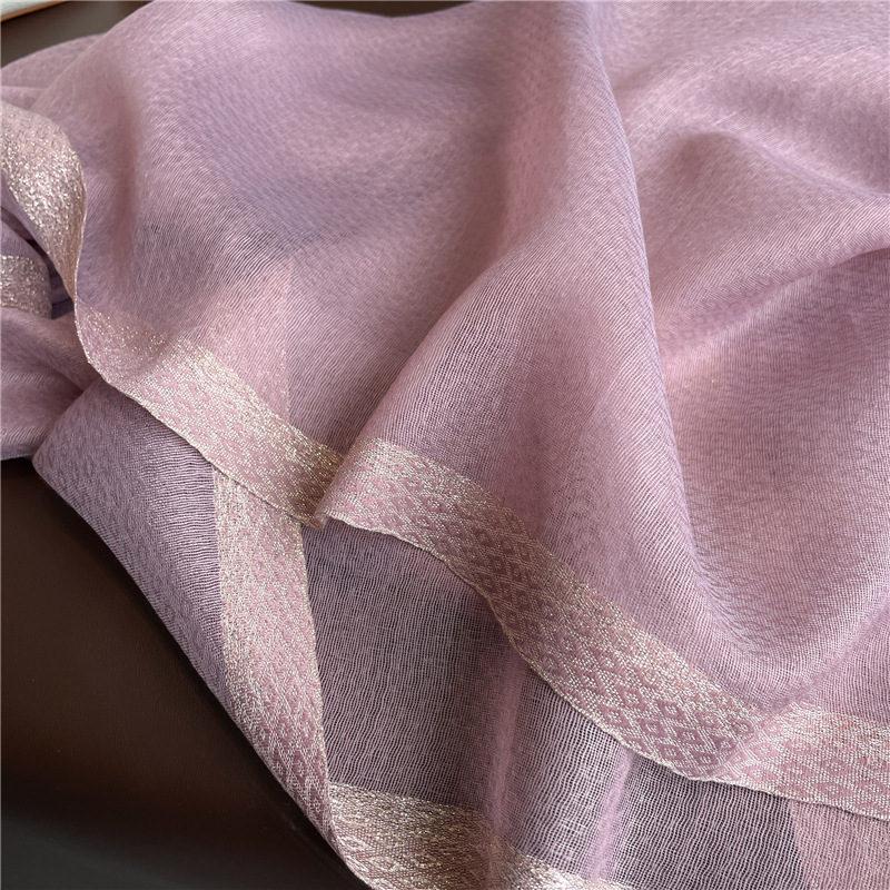 ストール 大判 レディース スカーフ ショール マフラー UVカット 紫外線対策 日焼け防止 シンプル 無地 羽織り 薄め おしゃれ - 画像 (4)