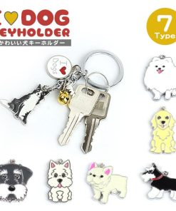 犬 キーホルダー 鈴 リング ドッグ シュナウザー ポメラニアン ゴールデン ブルドッグ パグ ボーダーコリー キーリング チャーム
