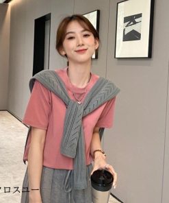 ストール 肩掛け ニット フェイクカーディガン レディース 女性 婦人 ショール 透かし編み 差し色 無地 単色 シンプル おしゃれ ファッション雑貨