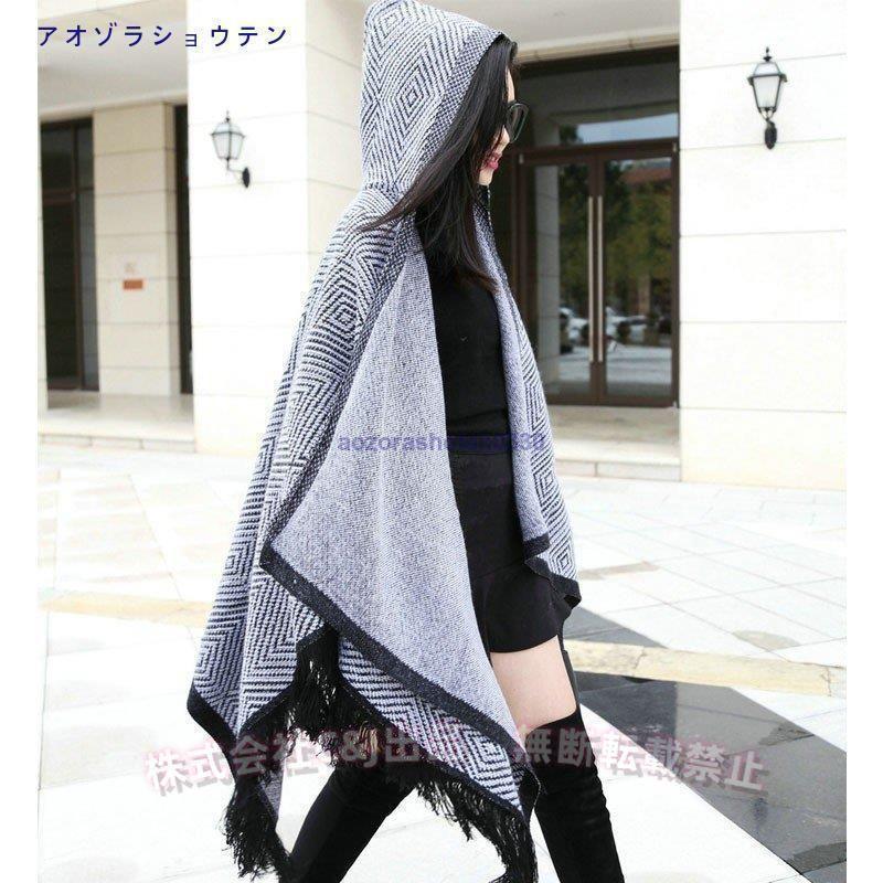 大判ストール レディース ストール 大判 マフラー ショール ポンチョ マント 体型カバー スカーフ ひざ掛けC&J 肩掛け ニット 厚手 防寒 オシャレ 春 冬 - 画像 (2)