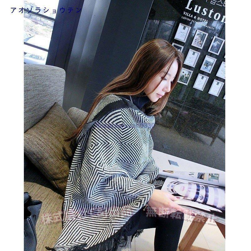 大判ストール レディース ストール 大判 マフラー ショール ポンチョ マント 体型カバー スカーフ ひざ掛けC&J 肩掛け ニット 厚手 防寒 オシャレ 春 冬 - 画像 (7)