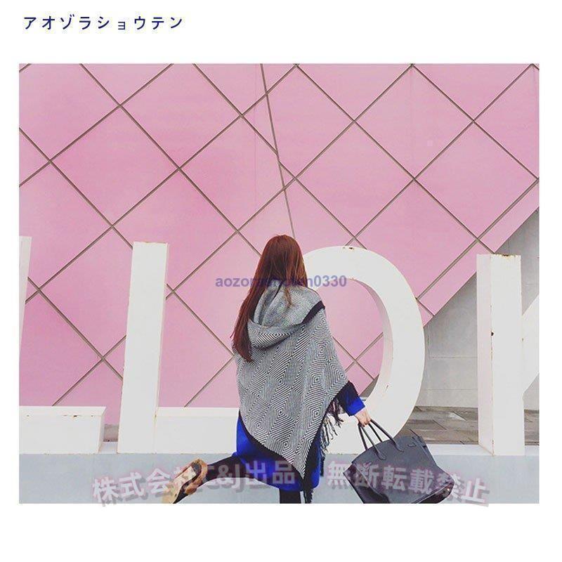 大判ストール レディース ストール 大判 マフラー ショール ポンチョ マント 体型カバー スカーフ ひざ掛けC&J 肩掛け ニット 厚手 防寒 オシャレ 春 冬 - 画像 (8)