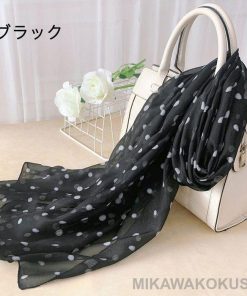 ドット柄 ストール スカーフ ロング 大判 可愛い 薄地 薄手 シフォン 春 夏 秋 透け シンプル プレゼント 母の日 エレガント