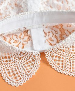 【大特価】4タイプから選べる 付け襟 レース レイヤード つけ襟 つけえり　レイヤードス 重ね着風 襟 ホワイト　ブラック