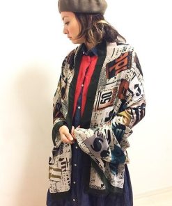 ストール カーキ アート系プリント 平織り 大判ストール ロング 大きい 薄手 大判 ショール 羽織る マフラー スカーフ レディース トレンドカラー