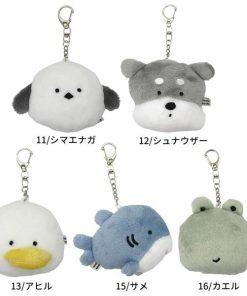 【ネコポス便発送可】720-6211-16 アニマルもちもちパスケース シマエナガ シュナウザー アヒル サメ カエル アニマル 鍵 key BAG ポーチ センバドー ギフト