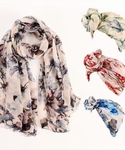 ストール スカーフ マフラー ショール ヘッドカバー レディース 大判 ロング 薄手 透け感 花柄 フラワー 長方形 上品 綿麻混