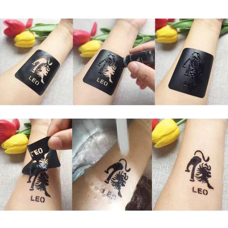 ステンシルシール F11 A4台紙 複数絵柄 アート作品 ヘナタトゥー用 グリッタータトゥー用