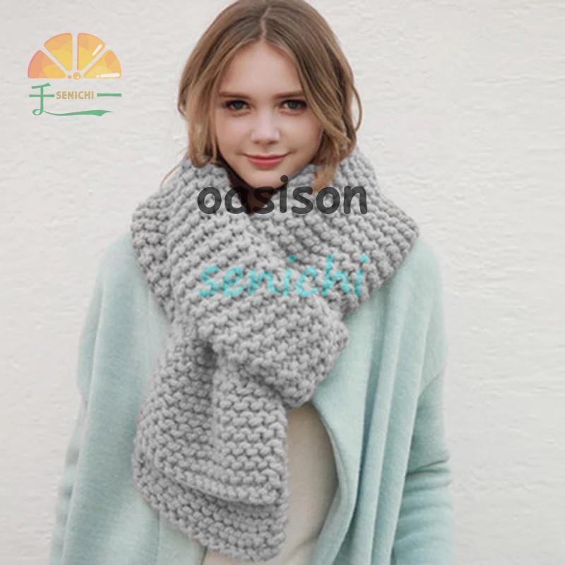 ストール マフラー レディース メンズ 無地 厚手 ニット ローゲージ 巻き物 秋 冬 防寒 ネックウォーマー ロングマフラー 暖かい シンプル - 画像 (2)