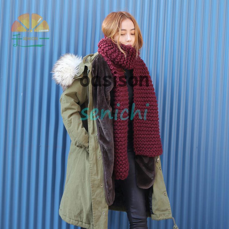 ストール マフラー レディース メンズ 無地 厚手 ニット ローゲージ 巻き物 秋 冬 防寒 ネックウォーマー ロングマフラー 暖かい シンプル - 画像 (6)