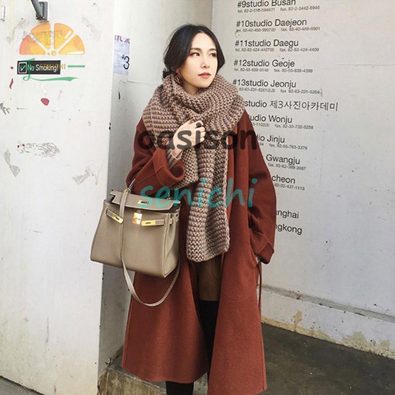 ストール マフラー レディース メンズ 無地 厚手 ニット ローゲージ 巻き物 秋 冬 防寒 ネックウォーマー ロングマフラー 暖かい シンプル - 画像 (7)