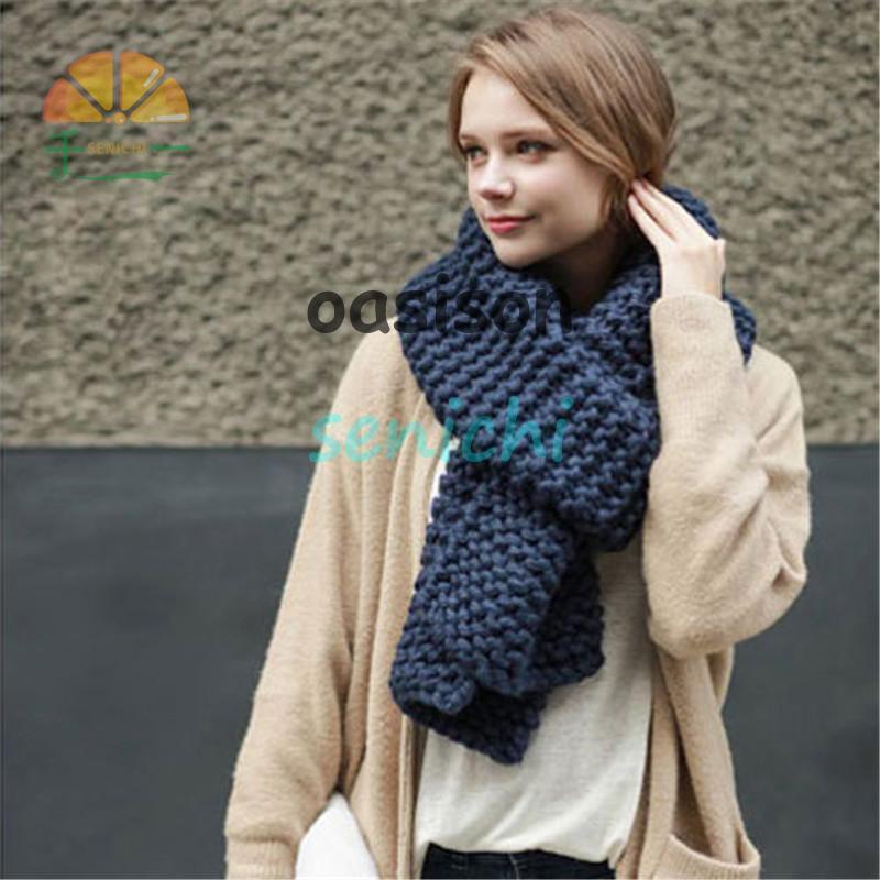 ストール マフラー レディース メンズ 無地 厚手 ニット ローゲージ 巻き物 秋 冬 防寒 ネックウォーマー ロングマフラー 暖かい シンプル - 画像 (9)