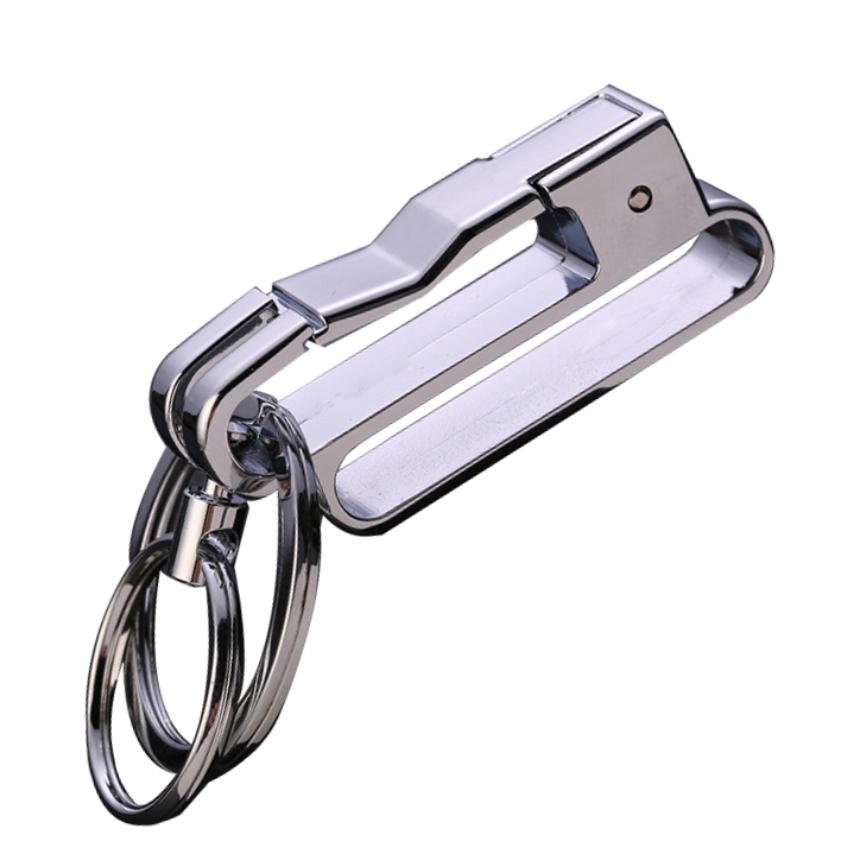 キーリング カラビナ ダブルリング ベルトループ ベルト 装着 キーホルダー キーチェーン ダブル リング 輪 シンプル 鍵 カギ ギフト プレゼント 贈り物 SINBELK - 画像 (2)