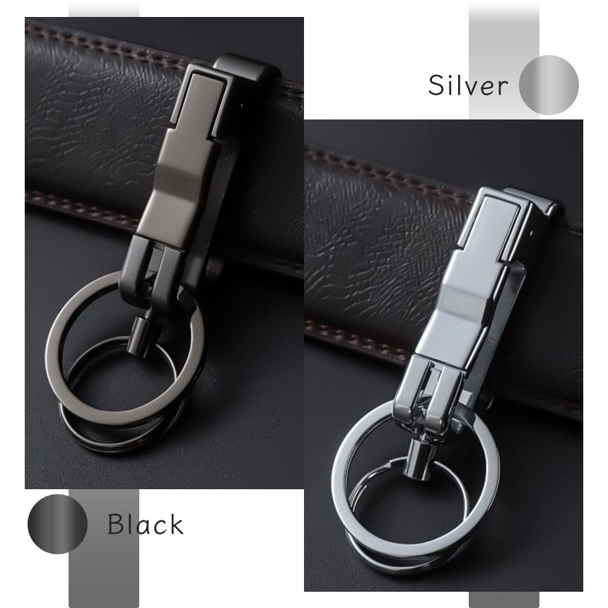 キーリング カラビナ ダブルリング ベルトループ ベルト 装着 キーホルダー キーチェーン ダブル リング 輪 シンプル 鍵 カギ ギフト プレゼント 贈り物 SINBELK - 画像 (6)