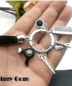 キーホルダー レディース メンズ 男女兼用 美容師 理容師 ヘアスタイリスト ツール ハサミ クシ ドライヤー タッセル おしゃれ かっこいい ギフト