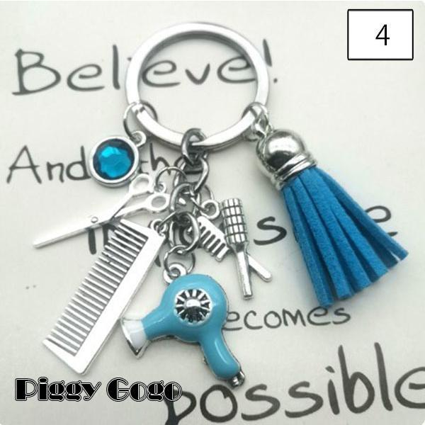 キーホルダー レディース メンズ 男女兼用 美容師 理容師 ヘアスタイリスト ツール ハサミ クシ ドライヤー タッセル おしゃれ かっこいい ギフト - 画像 (6)
