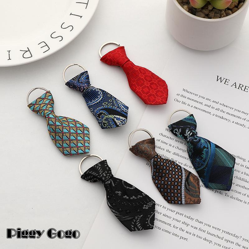 キーホルダー キーリング バッグチャーム メンズ レディース ファッション小物 ネクタイ風 柄物 おしゃれ かっこいい ランダム - 画像 (2)