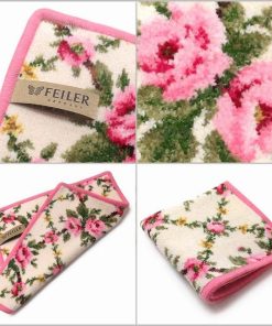 feiler 【並行輸入品】FEILER フェイラー ハンカチ タオル タオルハンカチ 25cm Amelie Cream 136 Raspberry アメリ クリーム ラズベリー 花柄 AmelieCrm136