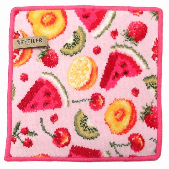 feiler 【並行輸入品】FEILER フェイラー  ハンカチ　タオル　ハンドタオル　フルーツポプリ ピンク FRUITPOT - 画像 (2)