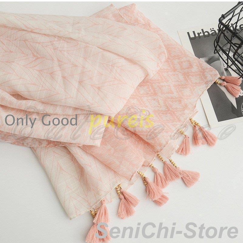 ストール レディース 大判 夏用 UVカット 日よけ 総柄 プリント タッセル付き マフラー 肩掛け カーディガン 綿麻 春夏秋冬 紫外線対策 薄手 おしゃれ - 画像 (5)