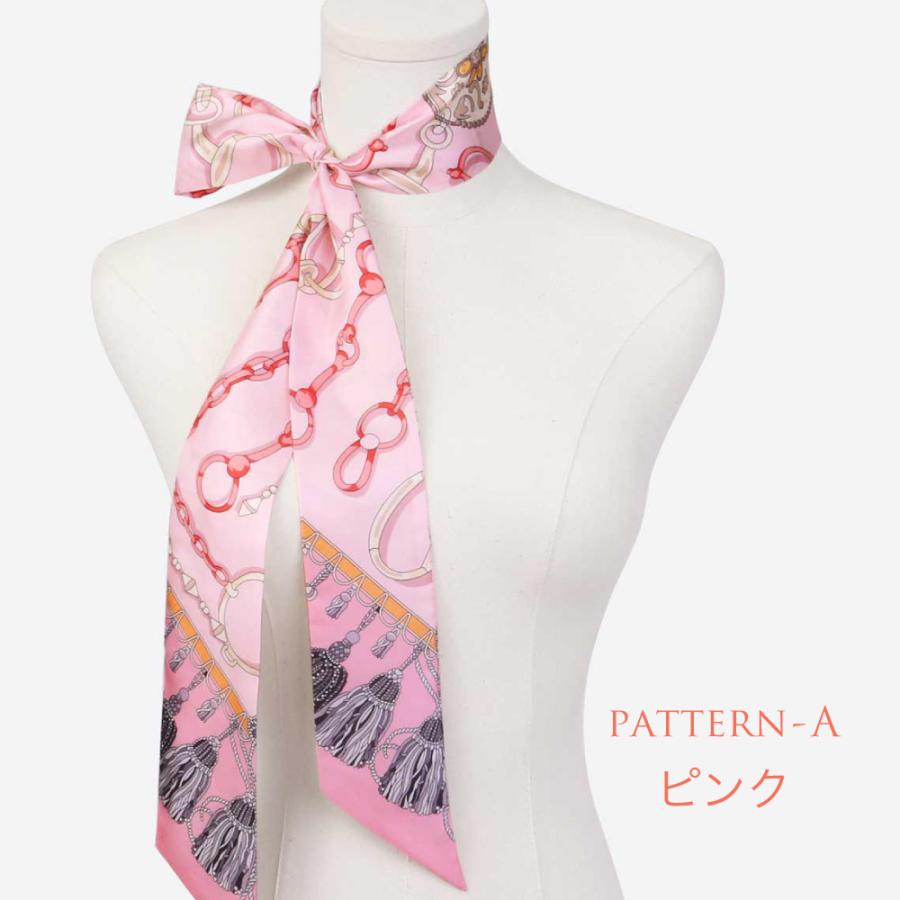 シルク スカーフ リボンスカーフ 送料無料 ネッカチーフ 6A級シルク100% 12匁 絹 silk プレゼント 誕生日 バッグ おしゃれ かわいい - 画像 (2)