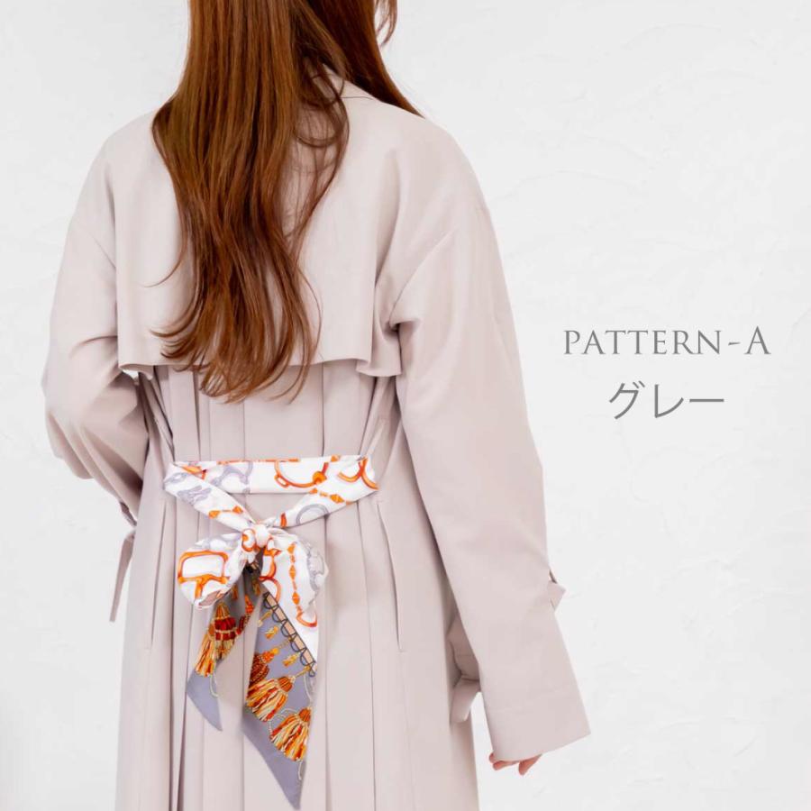 シルク スカーフ リボンスカーフ 送料無料 ネッカチーフ 6A級シルク100% 12匁 絹 silk プレゼント 誕生日 バッグ おしゃれ かわいい - 画像 (3)