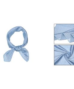 uxcell Allegra K スカーフ ネッカチーフ 髪飾り 水玉 ドット リボンスカーフ シルク風 小さめ レディース ブルー 50*50cm