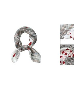 uxcell Allegra K シルク風スカーフ正方形 50cm スクエアスカーフ ネッカチーフ 髪飾り レディース レッド 50x50cm