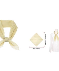 Elerevyo レディース プリーツシフォンスカーフ コントラストカラートリム セミシアー ストレッチガーゼ ネックスカーフ ネッカチーフ 黄緑 1