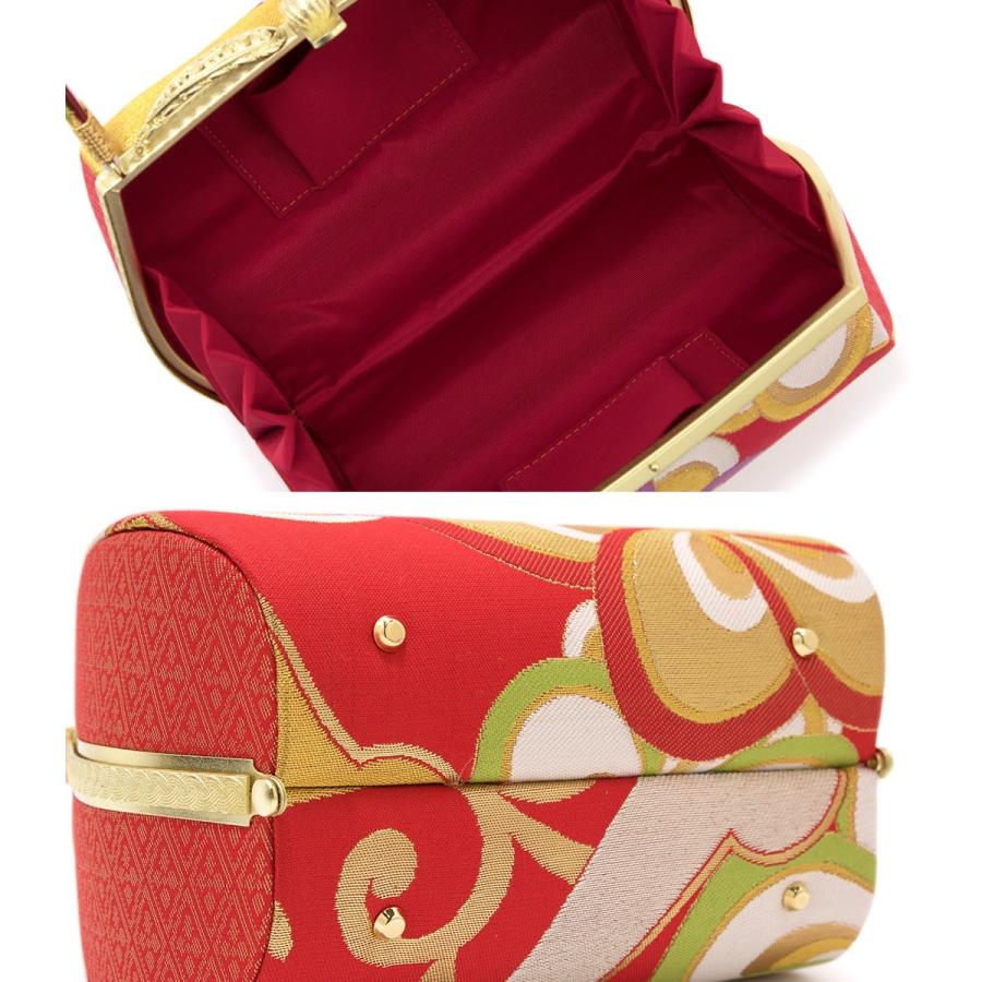 SOUBIEN 草履バッグセット 成人式 草履 バッグ 赤 レッド 金色 白 ねじり梅 花 菱文 撥水加工 京都西陣織 正絹 振袖向き 日本製 フリー 送料無料 - 画像 (3)