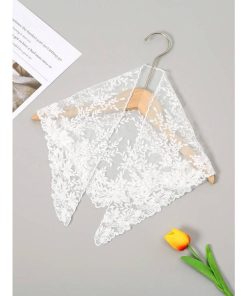 アクセサリー レディース スカーフ 1個 レース フローラル トリム スカーフ、三角スカーフ