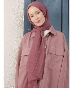 アクセサリー レディース スカーフ 1個 プレーンなムスリム アラビア風リネンバブルカジュアルヘッドスカーフ 暖かいスカーフ、モス