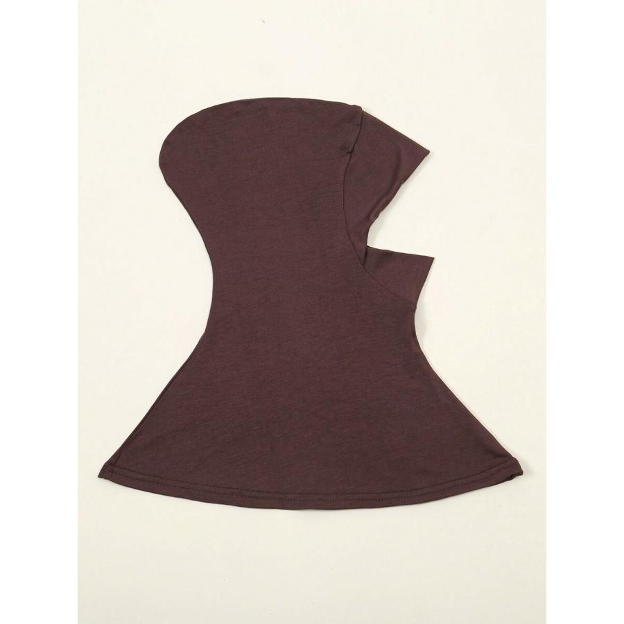 アクセサリー レディース スカーフ ファッショナブルな女性用アバヤアクセサリー 無地 伸縮性あご覆い ニット帽子スカーフセット ヘ - 画像 (3)