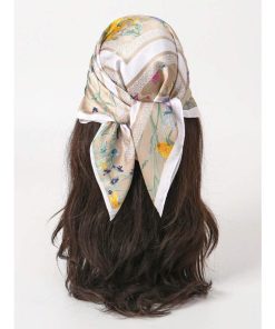 アクセサリー レディース スカーフ 1個 シンプルな花柄 70cm スクエアバンダナ、新作 多用途 ヘアバンド、ウエス